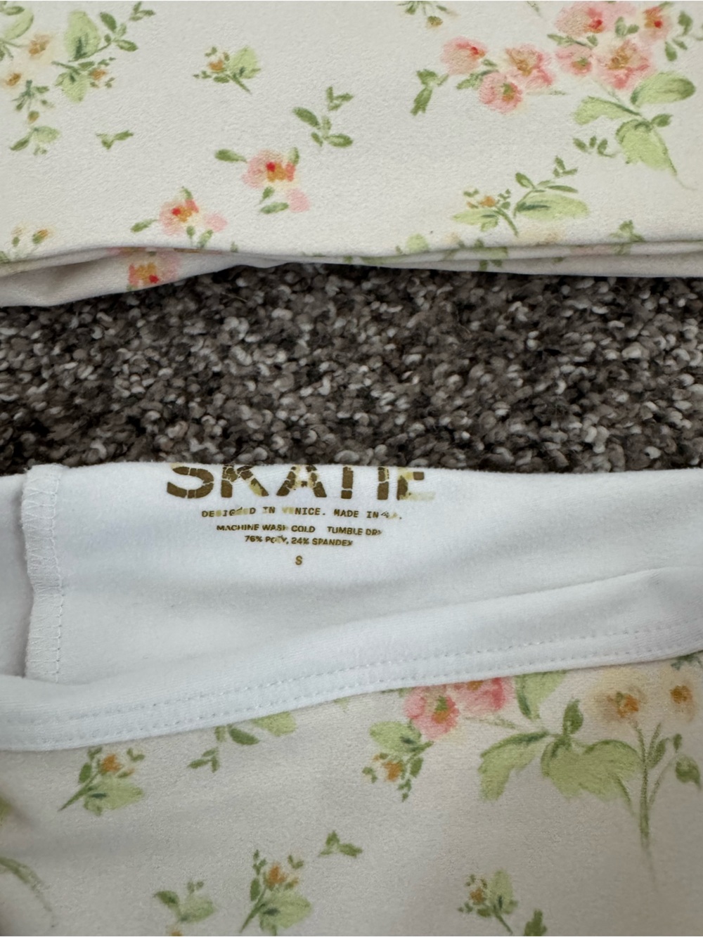Skatie White Floral Crop Tank and Mini Skirt Set - Picture 3 of 5